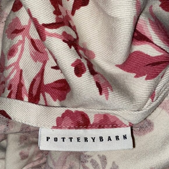 Pottery Barn Other - Pottery Barn Red Floral Duvet Cover Queen 100% Cotton